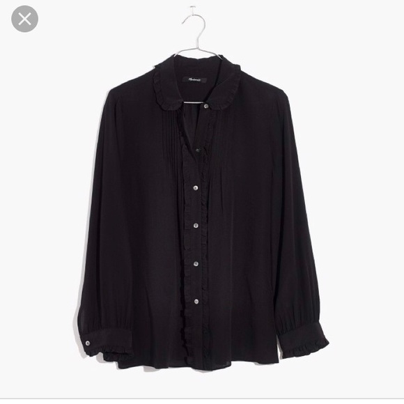 Madewell Tops - Madewell silk ruffle blouse xs